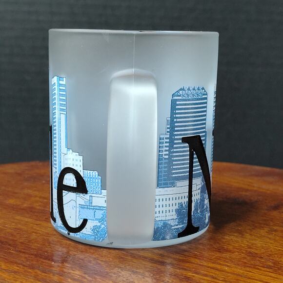 NASHVILLE Tennessee USA Downtown City Scape Frosted Glass Embossed Coffee Mug - Picture 4 of 8